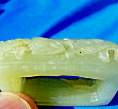Rare Art Deco Antique old Green Gray Color Jade Sword Slide Guard Fitting - $176,863.60 MXN