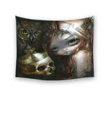 Dark Art Empire of Dirt Girl and King Skull Tapestry - €26,21 EUR+