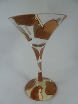 Lolita Caramel Apple martini glass Hand painted Collectible w Recipe on Bottom - $20.79