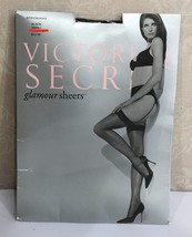 Victoria&#39;s Secret Glamour Sheers Small Black Nylons One Pair - $8.14