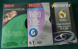 Two (2) RCA and  One (1) Memorex T-120 6 Hour Blank VHS Video Tape - New... - £4.75 GBP