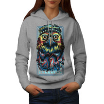 Wellcoda Owl Hippie Indian Animal Womens Hoodie,  Casual Hooded Sweatshirt - £29.24 GBP