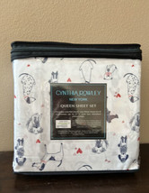 4pc Cynthia Rowley Valentines Dogs Queen Sheet Set  Red Pink Hearts - £39.30 GBP