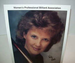 Vicki Paski Women&#39;s Professional Billiard Signed Autograph Photo Pool Vintage - £14.82 GBP