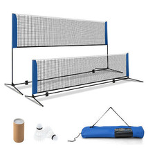 10/14 Feet Adjustable Badminton Net Stand with Portable Carry Bag-14 ft - Color - £95.67 GBP