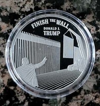 Trump Finish The Wall 2022 Limited Edition 1 Troy Oz Silver Round 999 Fine - £48.75 GBP