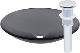 Novatto Elegante Glass Vessel Bathroom Sink Set, Chrome - £294.87 GBP