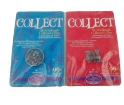 Vintage 1998 Hallmark Pins 1 &amp; 3 LOCOMOTIVE  25th Anniversary Collection Sealed  - $9.08