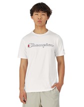 Champion Men&#39;s MVP Script Logo Short-Sleeve Crewneck T-Shirt - White-2XL - £12.51 GBP