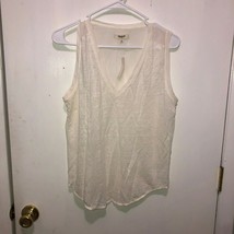 NWT Madewell Linen Sleeveless Tank Top V Neck Small Semi Sheer - £15.63 GBP