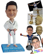 Personalized Bobblehead Karate Master Wearing His Uniform Ready To Teach People  - £73.18 GBP
