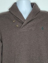 Polo Ralph Lauren Mens Shawl Collar Elbow Patch Brown Pullover Sweater S... - £27.53 GBP