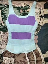 Lululemon Purple&amp;Blue Striped Tank   Top Sz 4 Work Out Yoga Sexy - $39.59