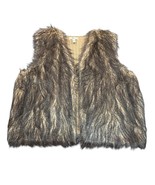 Love Change Italy Vest Womens 3X Faux Fur Sweater Open Cozy Cabin Mob Wi... - $21.99
