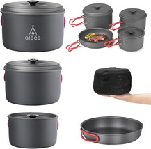 Alocs Camping Cookware, Compact/Lightweight/Durable Camping Pots And Pans Set, - £51.12 GBP