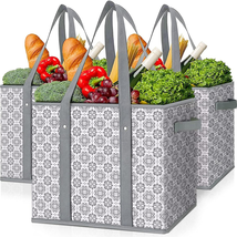 WISELIFE Reusable Grocery Bags 3 PackLarge Grocery Tote Bag Water Resistant - £20.79 GBP
