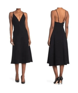 Allen Schwartz Plunging Neck Midi Dress, Black, Size 6, Little Black Dre... - $170.96 CAD