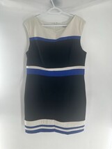New Studio  Sleeveless Dress One Size 18 Stretch Color Block Blue, BLK, ... - $16.82