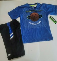 New Balance Boys Short Set SIZES  4 or 5/6 NWT Blue Black  - $22.99