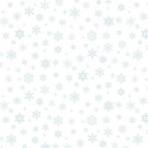 Cotton Snowflakes Snow Winter Christmas White Fabric Print by Yard D500.60 - £11.15 GBP
