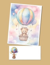 Hot Air Balloon #1 - Stationery Set - Lined Writing Paper and Envelopes - £17.27 GBP