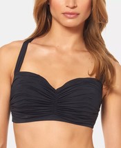 Bleu Rod Beattie Shirred Underwire D-Cup Bikini Top SZ 34DD ($79) Black - £44.13 GBP