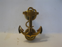 (BX-1) Vintage 1.25&quot; Military Pin: Gold Anchor - $10.00