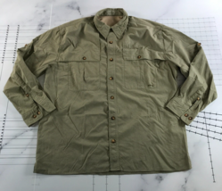 Orvis Button Down Shirt Mens Large Green Check Collared Long Button Up Sleeve - £15.45 GBP