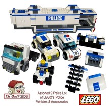 LEGO Lot Police Command Center &amp; Vehicles 9pcs - used - £40.02 GBP