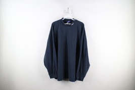 Vintage Reebok Mens XL Faded Classic Logo Mock Neck Long Sleeve T-Shirt Blue - £27.36 GBP