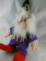 Vintage 1991 Plush 9&quot; Doll Wizard in Purple Robe ACME 13&quot; including hat  - £10.11 GBP