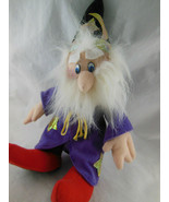 Vintage 1991 Plush 9&quot; Doll Wizard in Purple Robe ACME 13&quot; including hat  - $17.58 CAD