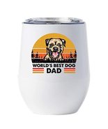 World&#39;s Best Border Terrier Dogs Dad Wine Glass Tumbler 12oz With Lid Gi... - £17.87 GBP