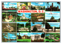 Washington D.C. District of Columbia Famous Places Monuments Postcard Posted - £3.89 GBP