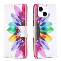 iPhone 15 Sun Flower Leather Phone Case with Colored Drawing - £18.04 GBP