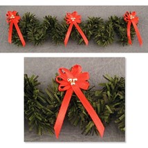 Christmas Staircase Garland w Red Bows dhs4566 Doll House Shoppe Miniature - £9.55 GBP