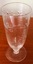 Vintage Etched Crystal Water Glassware - 7&quot; - 1940s 1950s - Excellent Co... - $6.80