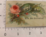Ella M Greenleaf Rose Victorian Trade Card VTC 8 - $4.94