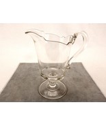 Vintage Glass Pitcher, 10-12 oz, Footed, Scalloped, Milk, Syrup, Gravy, ... - $26.73 CAD