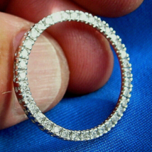 Earth mined Diamond Circle of Life Pendant Designer Necklace 14k White Gold - $1,286.01