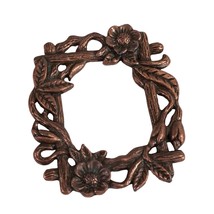 Miniature Metal Picture Frame Ornate Branches Flowers Dollhouse Jewelry Art - £7.82 GBP