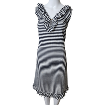 Kate Spade Black White Striped Sleeveless Cotton Ruffle Lined Dress Size... - $51.98