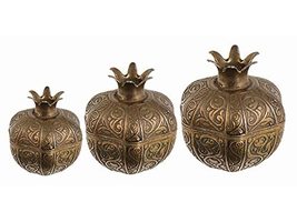 LaModaHome Copper Pomegranate Sugar Bowl Set of 3 for Home, Kitchen and Wedding  - £34.77 GBP