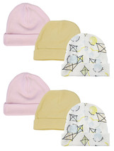 Bambini Newborn (0-6 Months) Girl Baby Girls Caps (Pack of 6) 100% Cotton White/ - £15.63 GBP