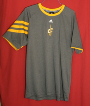 Cleveland Cavaliers Cavs Shirt Mens XL Adidas Gray Gold Performance T-Shirt - $16.70