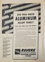 1944 Revere Vintage WWII Print Ad Do You Need Aluminum Alloy Tube? - $9.95