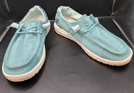 Hey Dude Wendy Stretch Fleece Sea Blue Slip On Comfort Sneakers Shoes Wo... - $23.38