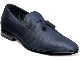 Stacy Adams Tazewell Plain Toe Tassel Tuxedo Shoes Slip On Navy 25343-410 - £63.79 GBP