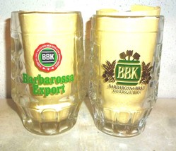 2 Barbarossa Brau +1993 Kaiserslautern German Beer Glasses Seidel - £7.85 GBP