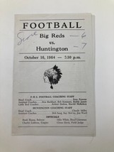 October 16 1964 Highschool Football Big Reds vs Huntington Program - £14.88 GBP